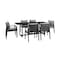 Armen Living Grand Outdoor Patio 7-Piece Dining Table Set in Aluminum with Gray Cushions 840254333253 - alternate 1